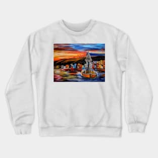 Out sailing by the shore Crewneck Sweatshirt